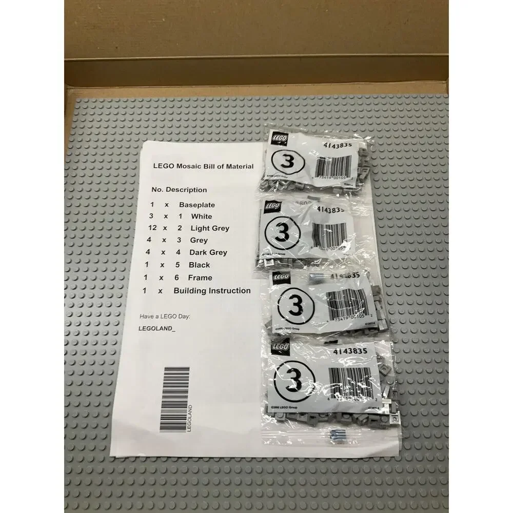 Lego set open